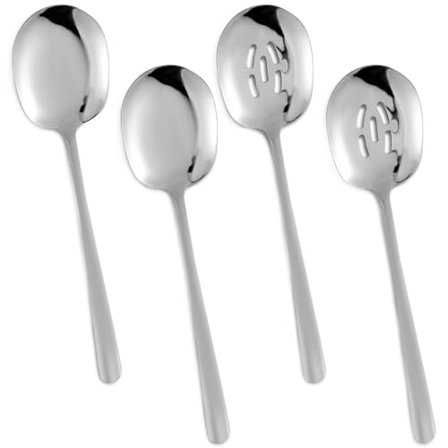 Dinner Restaurant Serving Spoons Set Slotted Serving Spoons Catering Utensils Rust-Resistant Silverware Set for