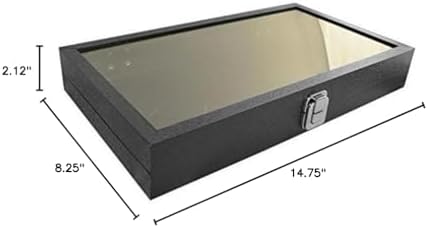 50 Black Gem Jars in Glass Top Display Case