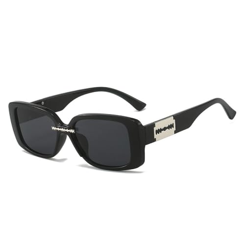 Lunettes de soleil rectangulaires vintage UV400 en polycarbonate pour homme et femme