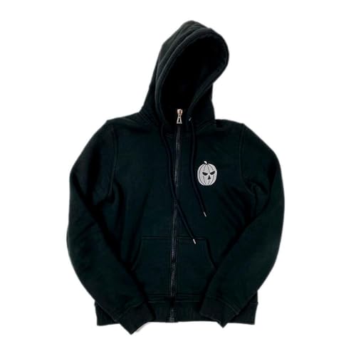 Sweat à capuche zippé Helloween unisexe noir veste citrouille