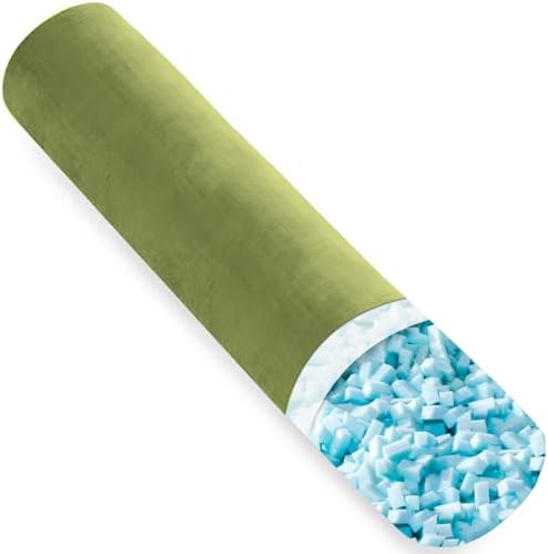 AS AWESLING Body Pillow for Adults, Full Body Pilllow for Sleeping, Long Round Cervical Pillow, Bolster Side Sleeper Pillow with Cover (Grasgrün-Memory Foam, 120 x 20 cm)