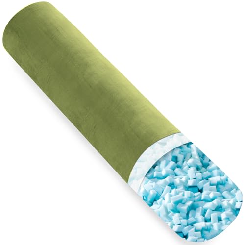 AS AWESLING Body Pillow for Adults, Full Body Pilllow for Sleeping, Long Round Cervical Pillow, Bolster Side Sleeper Pillow with Cover (Grasgrün-Memory Foam, 120 x 20 cm) AS AWESLING Body Pillow for Adults, Full Body Pilllow for Sleeping, Long Round Cervical Pillow, Bolster Side Sleeper Pillow with Cover (Grasgrün-Memory Foam, 120 x 20 cm)