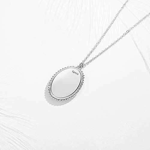 Mary Poppins Oval Disc Pendant Necklace Sterling Silver 925 Enameled Cable Chain Adjustable 16-17-18 Inch3