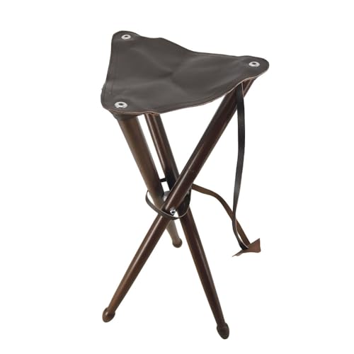 Siège de battue en frêne avec assise croute de cuir de buffle hauteur 80cm