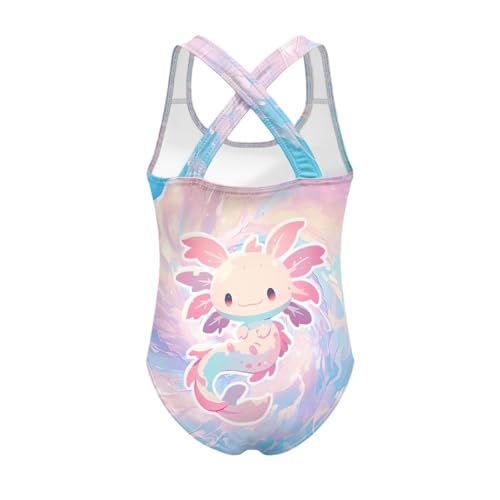 Little Girls' Print One-Piece Swimsuit, Cross-Back Strap, Soft, Breathable, Light, Skin-Friendly, for Beach Pool2