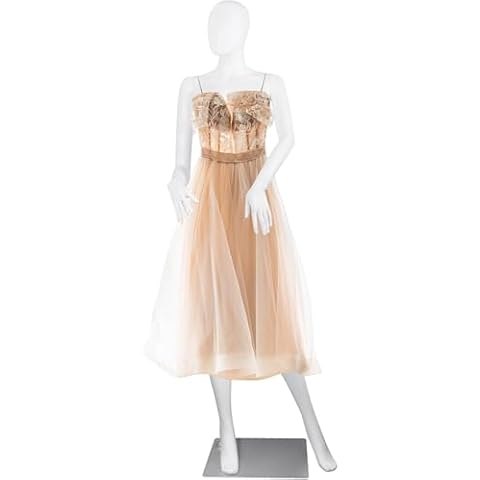 Female Mannequin Full Body Mannequin Torso Dress Form Sewing Dress Model 70 Inches Adjustable Dress Mannequin Clothing Form Plastic Detachable Mannequin Stand Realistic Display Mannequin (White) Cover