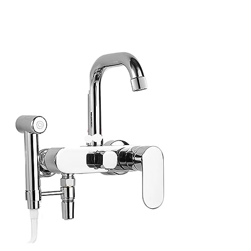 Robinet de baignoire froid et chaud mural avec bec long orientable
