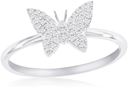 Beaux Bijoux Real Diamond Rings for Women in Sterling Silver - Engagement, Promise Anniversary, Genuine Fine Diamond Rings in Multiple Shapes and Styles