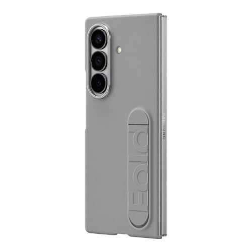 Image of Samsung Galaxy Z Fold7 Silicone Phone Case, Protective Cover with Stand, Secure Grip, Soft, Comfortable Design, US Version, Gray
