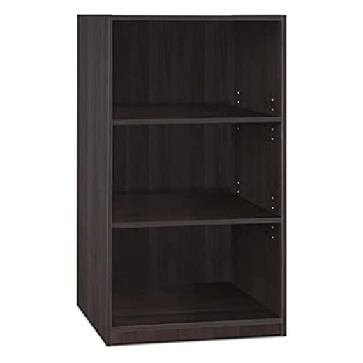Furinno JAYA 3-stegs bokhylla, kontorshylla, bokhylla, kökshylla med justerbar hylla, espresso, 62 x 24,1 x 102,4 cm