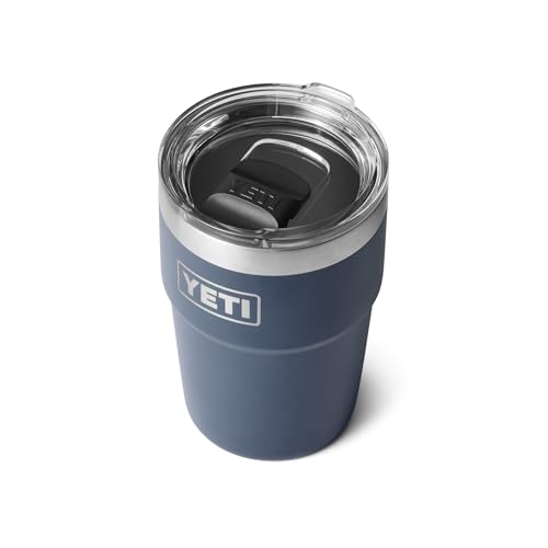 Image of YETI Rambler 16 oz Stackable Tumbler, Vacuum Insulated, Stainless Steel with MagSlider Lid, Navy