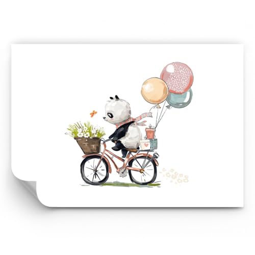 ARTTOR Papel pintado de papel no tejido Standard - Panda Bicicleta Infantil - 150x105 cm - Fotomurales XXL Moderna Decorativos Papel tapiz fotográfico Dormitorio Para la sala - WF1AA150x105-4707