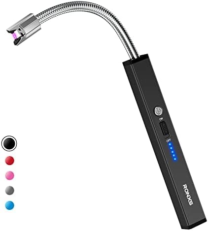 RONXS Lighters for Candle, Square Electric Grill Arc Lighter, USB Rechargeable Lighters Long Flexible Neck for Gas Stoves Camping Cooking BBQs Fireworks, Multi-Color