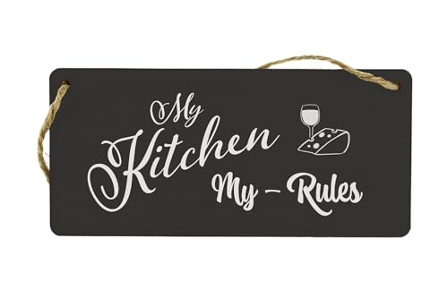Kitchen Rules: Funny Plywood Hanging Sign for Food Lovers and Cooks - Decorate your Walls with this Unique Kitchen Wall Sign