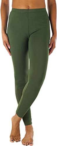 Image of ToBeInStyle Women's Skinny Fit Cotton Full Length Leggings Tights - Regular and Plus Sizes