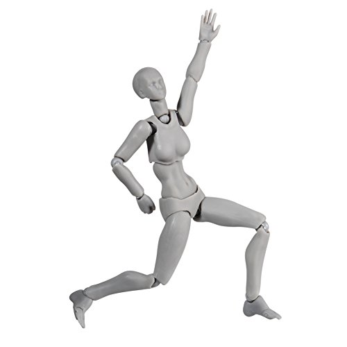 ALEXTREME Art Mannequin Set,Action Figure,2 Pcs/Set Light Body PVC Movebale Action Figure Model for SHF Version 2.0 Gifts (01, Grey)