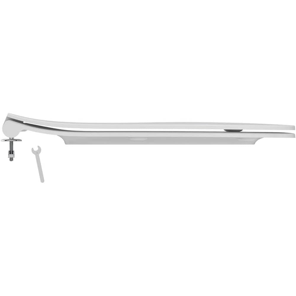 Ideal Standard Tesi deska sedesowa w kształcie litery D, trwała deska sedesowa z funkcją Quick Release do łatwego czyszczenia, wykonana z wytrzymałego duroplastu – biała (370 x 450 x 45 mm)