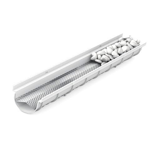 MEA Caniveau Extérieur Décoratif DECOSTONE 1 m – Tôle Perforée en Acier Galvanisé – Évacuation des Eaux de Ruissellement ou Passage de Câbles –...