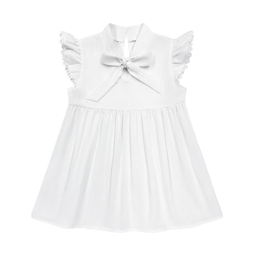 Girls Ruffled Sleeveless Blouse Princess Floral Print T-Shirt Kids Summer Top Cute Fall Layer Tee for 3-12Y