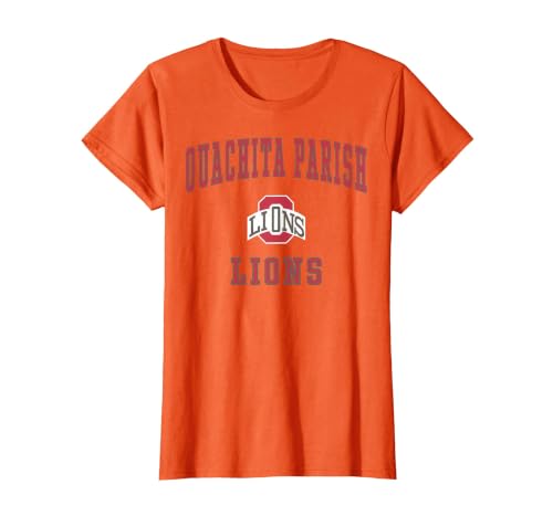 Ouachita Parish High School Lions T-Shirt C1 T-Shirt, Women, Orange, Small