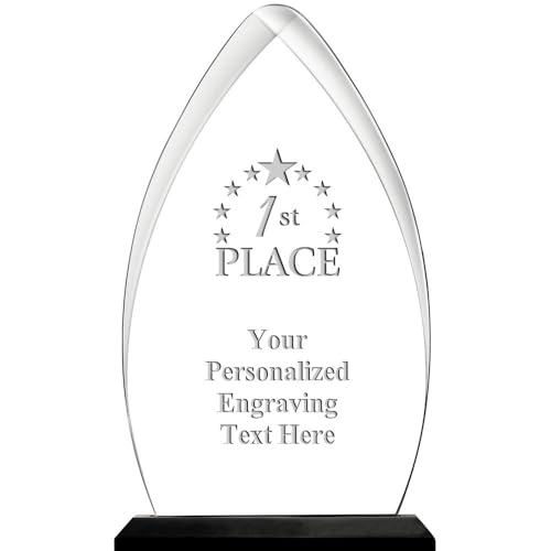 Crown Awards 1st Place Acrylic Award Trophy, 6.75" H Custom 1st Place Award, Engraving Included