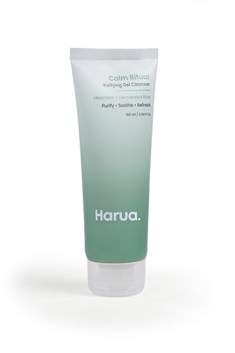 Image of Harua Calm Ritual Purifying Gel Cleanser with Heartleaf and Fermented Rice for Deep Cleansing, 100 ml