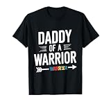 Daddy of a Warrior Family Papa World Autism Awareness Month T-Shirt