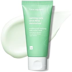 Face Republic Calming Care AHA/BHA Moisturizer 50ml 1.69 fl oz | Soothing Gel Cream | Lightweight | Clarifying & Moisturizing | Squalane, Cica, Aloe | For oily, irritated skin | Vegan Korean Skincare