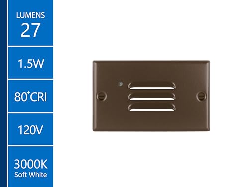 Image of NICOR Lighting STP2 Horizontal Louvered Oil-Rubbed Bronze LED Step Light with Photocell (STP2L120HOBPC)
