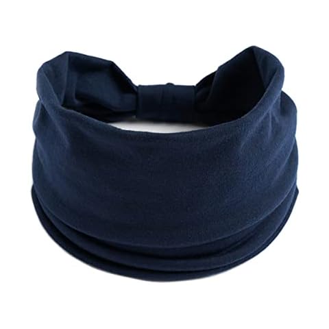 scicent Headband for Women 1 Packs Hairbands Turban Soft Flower Cotton Sports Yoga Heab Bands Wide Bandeau Hair Accessories Navy 3503 Cover