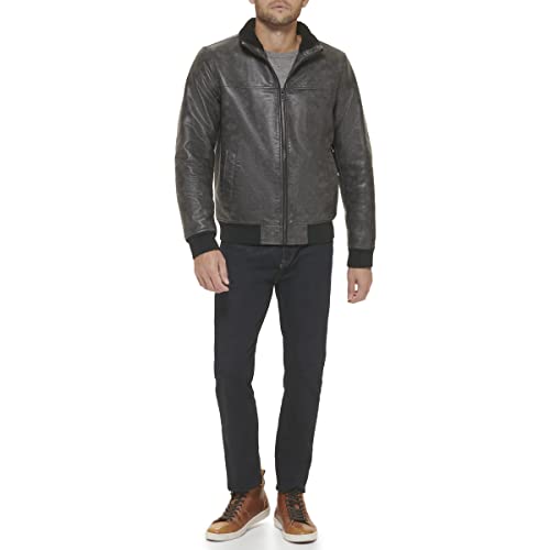 Image of Tommy Hilfiger Adaptive Men's Tommy Hilfiger Men's Smooth Lamb Touch Faux Leather Unfilled Bomber
