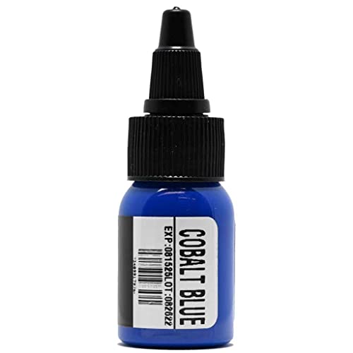 Element Tattoo Supply - Cobalt Blue Tattoo Ink - 1/2 Bottle For Color Tattooing And Shading - Permanent - Bright - Bold - Solid - Easy To Use - Pigment - Pre Disperse - Professional Artist #TOP4