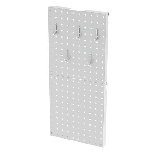 Simply Tidy Lexington Cart Pegboards Metal Pegboards with 5 Hooks for Extra Craft Storage – Easy Side Attachment for Organizing Tools & Accessories, 2 Count