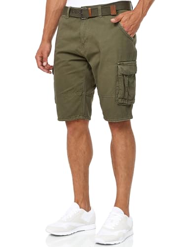 Indicode Herren Monroe Cargo Cargo-Shorts inkl. Gürtel | Bermuda Männer...