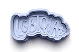 Keksausstecher LGBTQIA+ Schriftzug – zweiteilig mit Stempel – Ausstechform aus PLA – LGBTQ+ Backzubehör – Geschenkidee für Pride, Coming Out, Queere Events