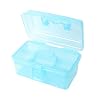 BangQiao Multipurpose Plastic Art and Craft Supply Storage Container Bin Case with Removable Tray and Handle, First Aid Box Organizer, Clear&Blue