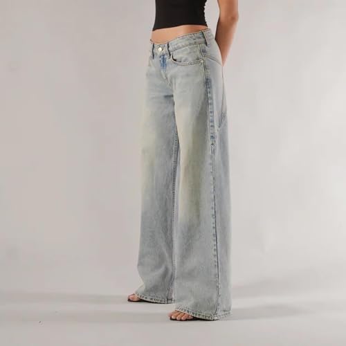 Women Y2K Baggy Low Rise Jeans Straight Wide Leg Boyfriend Trousers Street Trendy Stretch Long Denim Pants4