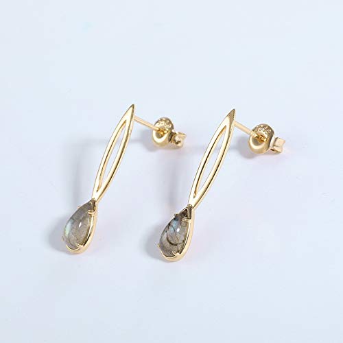 Labradorite naturelle boucles d'oreilles 925 cadeau idéal