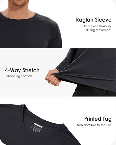Image of Boladeci Men's UPF 50+ Sun Protection UV SPF Shirts Long Sleeve Lightweight Quick Dry Swim T-Shirts Rash Guard