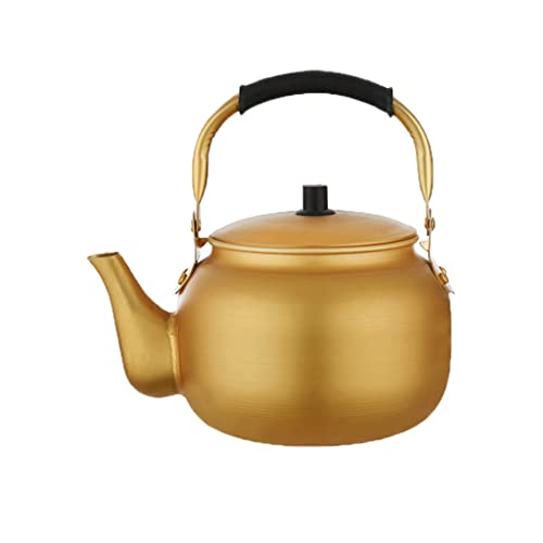 HUNM Hervidor de té de Aluminio, para Estufa de Gas, Mango anticalor, diseño de Pico Afilado, 0,75 l, 1 l, 2 l, 4 l, hervidor de Agua Premium (Color: Dorado) Cover