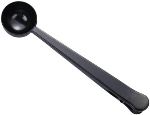 Silverware Flatware Set, 1/4/6/8/10/12 Pieces Stainless Steel Creative Coffee Spoon Tea Spoon Two-in-one Mouth Clip Snack Tea Bag Clip (Color : Black, Size : 10Pcs)