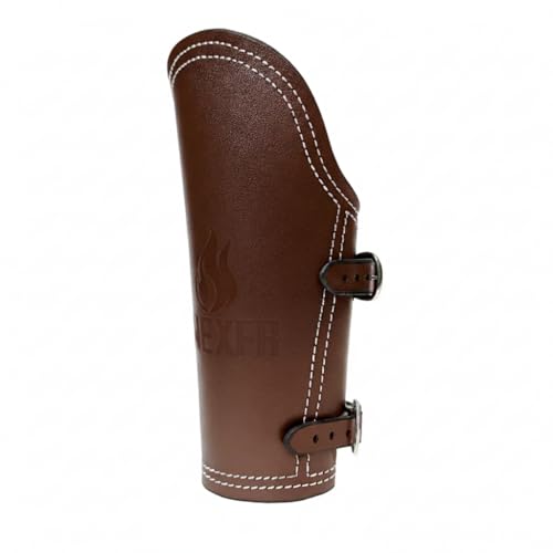 NEXFR Bully Welding Arm Pads - Top Grain Hide Heavy Duty Arm Guard - Heat & Spark Protection, Adjustable & Comfortable – Brown