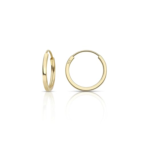 14k Yellow Gold Square Endless Hoop Earrings 10x1.0mm