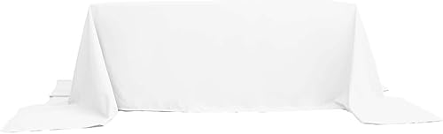 Miniatura 6 de Efavormart - Mantel rectangular de poliéster, 5 unidades, 90 x 156 pulgadas, color blanco, para bodas, fiestas, restaurantes