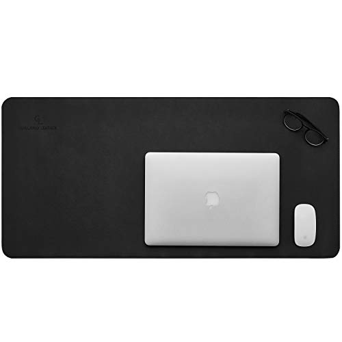 Gallaway Leather Desk Pad – 36 x 17 inch - Desk Mat Home Office Desk Accessories Desktop Protector XXL Mouse Pad Writing Desk Blotter - Black - Size Large - Thumbnail 7