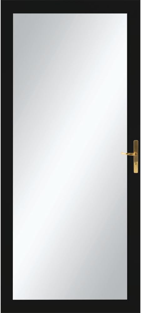 Larson 50 Fullview Black 36-Inch Brass Storm Door - Full Glass Panel, Durable Aluminum Frame