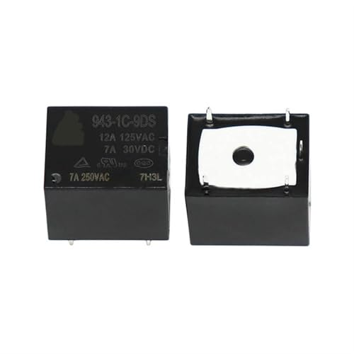 Relais 9VDC 943-1C-9DS 7A 5 broches pour circuits imprimés - Lot de 5 pièces