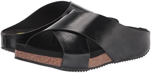 VOLATILE Women's ABLETTE Criss Cross Leather Sandal Wedge, Black, 8 | Image 6