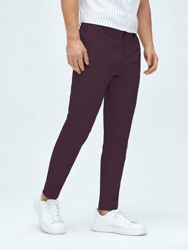 Image of AVANOVA Men's Classic Dress Pants with Side Pockets | Solid Tapered Suit Trousers, Business Formal Office Wear Regular Fit Pants, Stretchable Blend Slim Carrot Fit (Trouser 255)