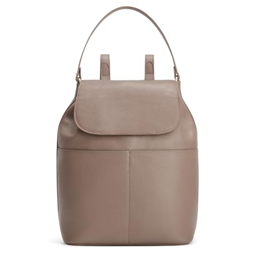 Kattee Mochila de couro feminina para viagem, designer de moda, mochila para laptop, Caqui, 10.8 x 7.3 x 15.1 inches